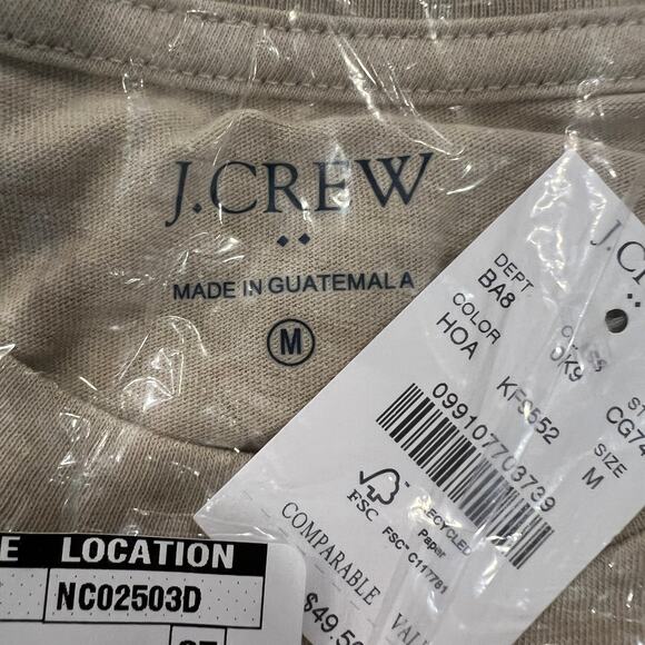 NWT J. Crew Men's Heather Beige W/German Shepherd in Jeep Graphic Tee - Picture 5 of 8
